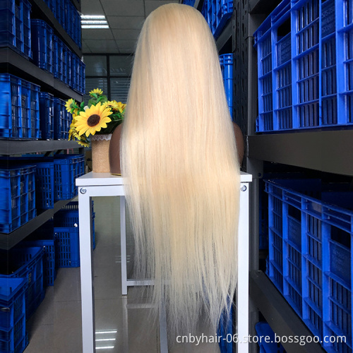Wholesale 613# Blonde Straight Human Hair Lace Frontal Wigs Cuticle Aligned, 13*4 Brazilian Virgin Hair Wig Lace